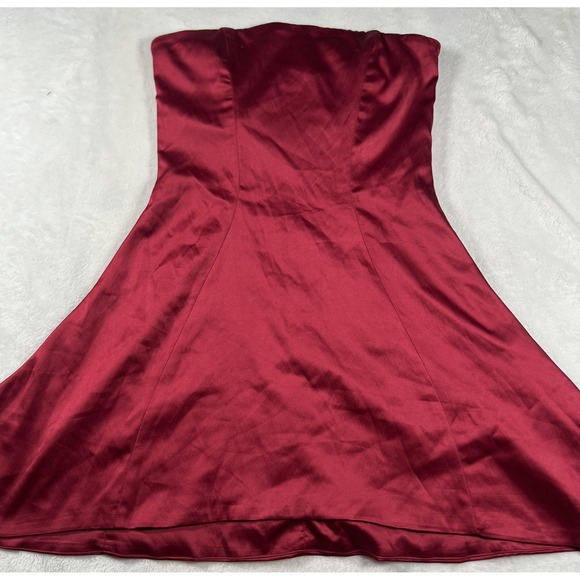 babyboo Dresses & Skirts - Babyboo Dress Womens Small Red Strapless Satin A-Line Fit & Flare Cocktail Party